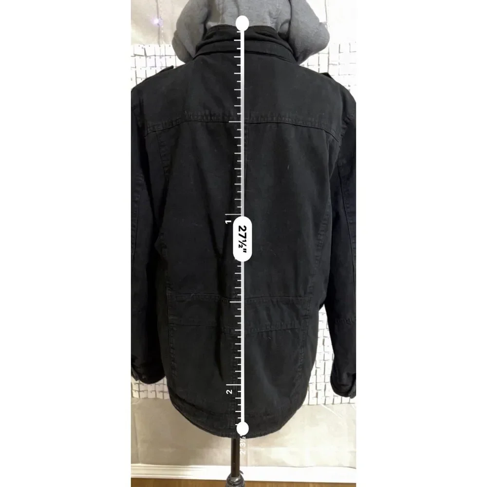 Levi Strauss Washed Cotton Hooded Military Jacket. Size S.
